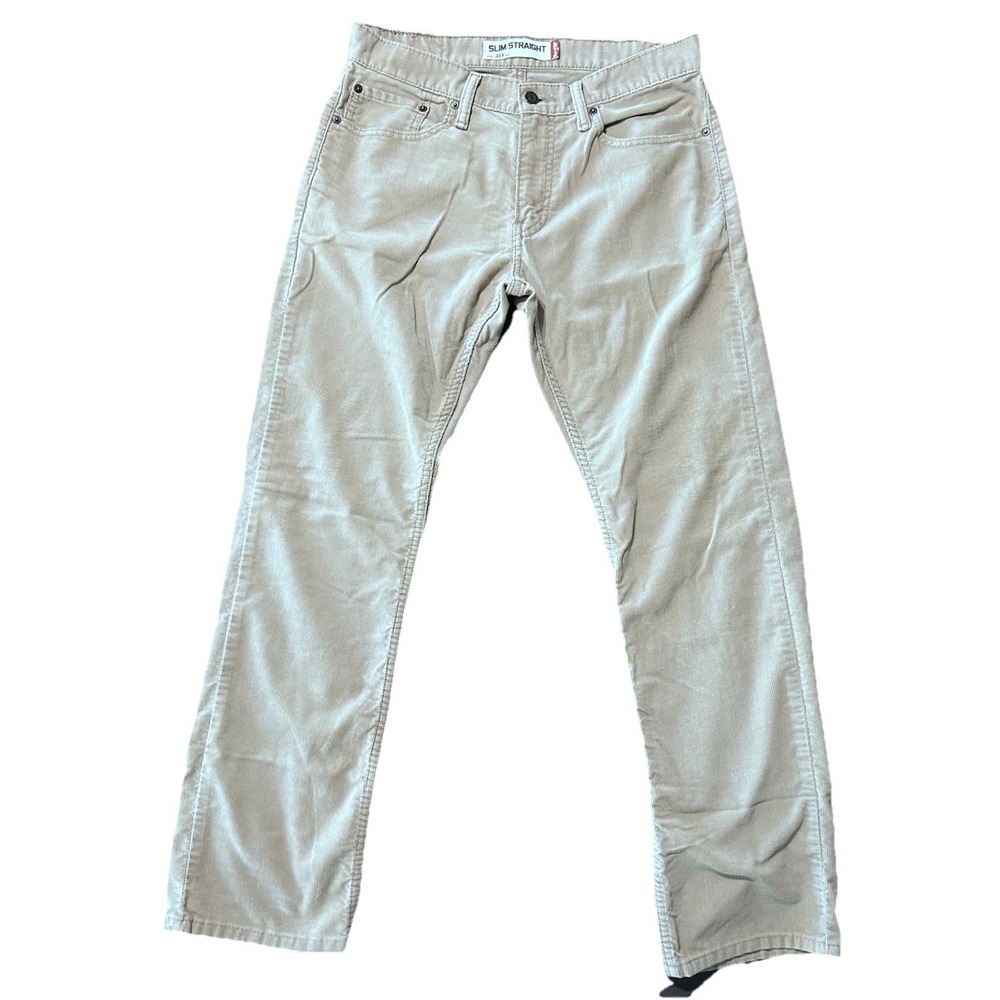 Levis 514 Men's 32x30 Tan Khaki Slim Straight Corduroy Pants
